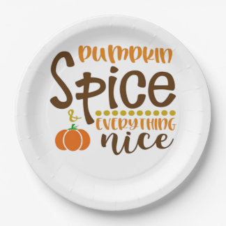 Prato De Papel Pumpkin Spice e Tudo Mais Que Boa Tendência Slogan