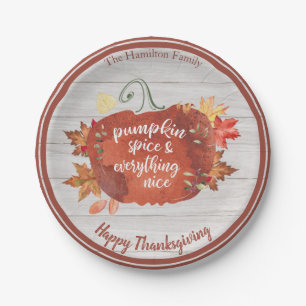 Prato De Papel Pumpkin Spice e Tudo Que É Boa Cinza De Ação De