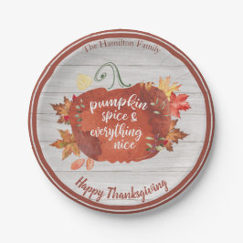 Prato De Papel Pumpkin Spice e Tudo Que É Boa Cinza De Ação De Gr
