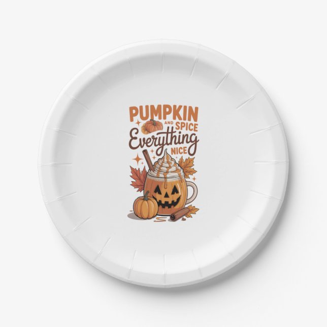 Prato De Papel Pumpkin Spice Halloween (Frente)