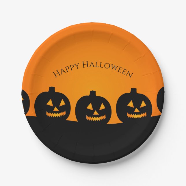Prato De Papel Pumpkins Paper Plates (Frente)