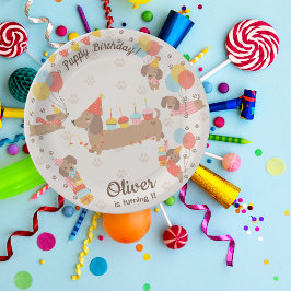 Prato De Papel Puppy Birthday Pawty Paper Plate