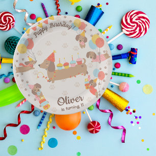 Prato De Papel Puppy Birthday Pawty Paper Plate
