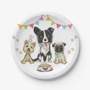 Prato De Papel Puppy Dog Pawg Border Collie Yorki Birthday