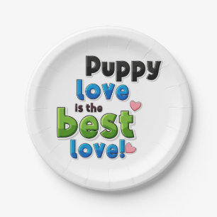 Prato De Papel Puppy Love é o melhor amor