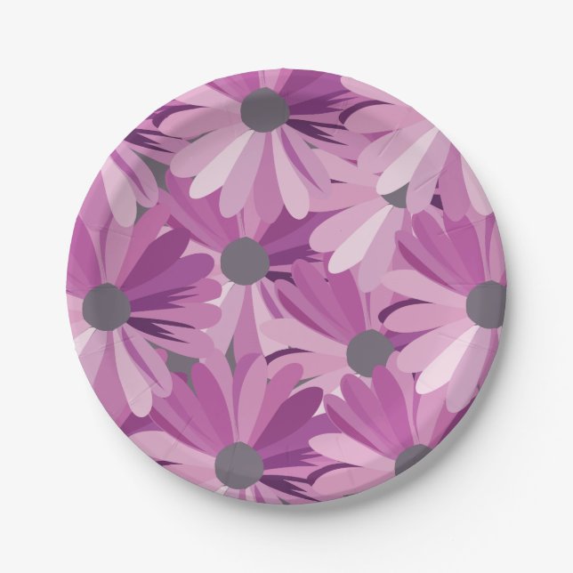 Prato De Papel Purple African Daisy Floral (Frente)