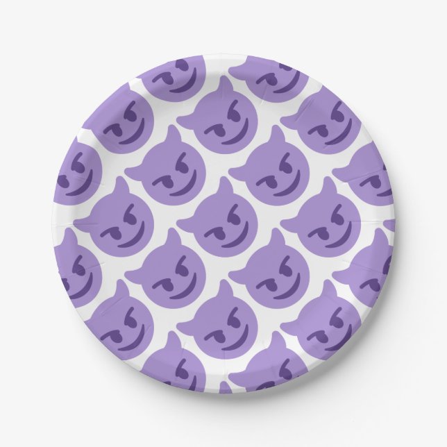 Prato De Papel Purple Devil Emoji (Frente)