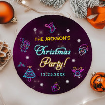 Purple Neon Modern Festa de Natal