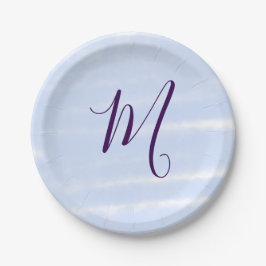Prato De Papel Purple pastel watercolor monogram name letterretro