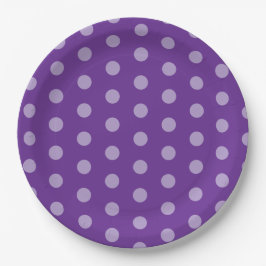 Prato De Papel Purple Polka Dots 