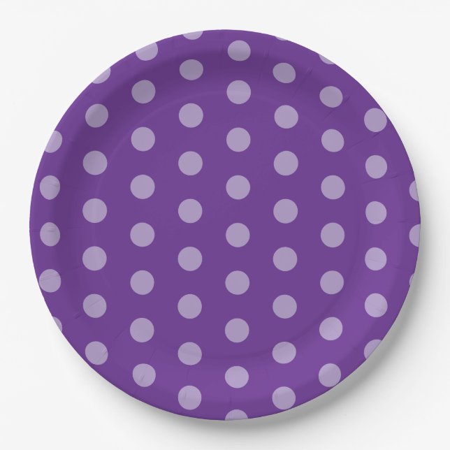 Prato De Papel Purple Polka Dots  (Frente)