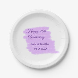 Prato De Papel Púrpura aquarela esplaquecer o 10º aniversário mod