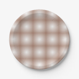 Prato De Papel Quadrados Geométricos com Branco Gradiente Mocha M