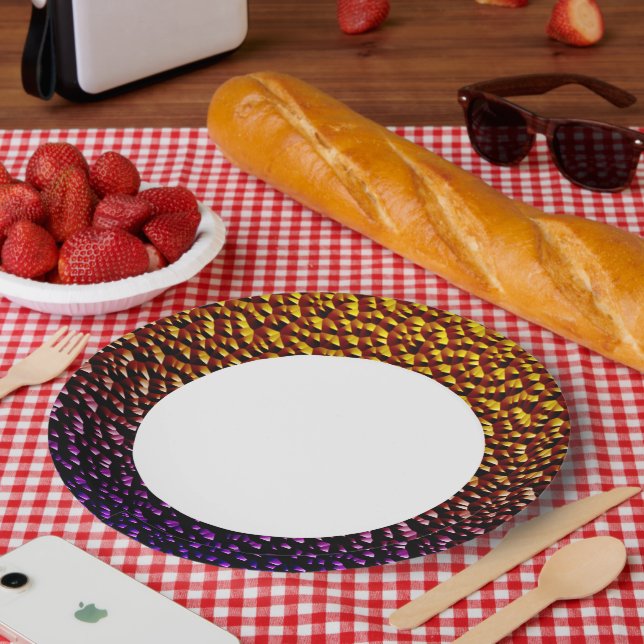 Prato De Papel Quadrados metálicos 4 (Piquenique)