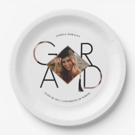 Prato De Papel Quadro de Fotografias de Formando de Tassel Dourad