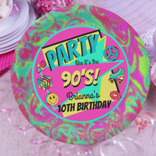 Prato De Papel QUAISQUER placas personalizadas do partido 90 ANOS