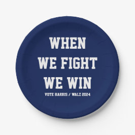 Prato De Papel Quando Lutamos, Ganhamos Harris Walz