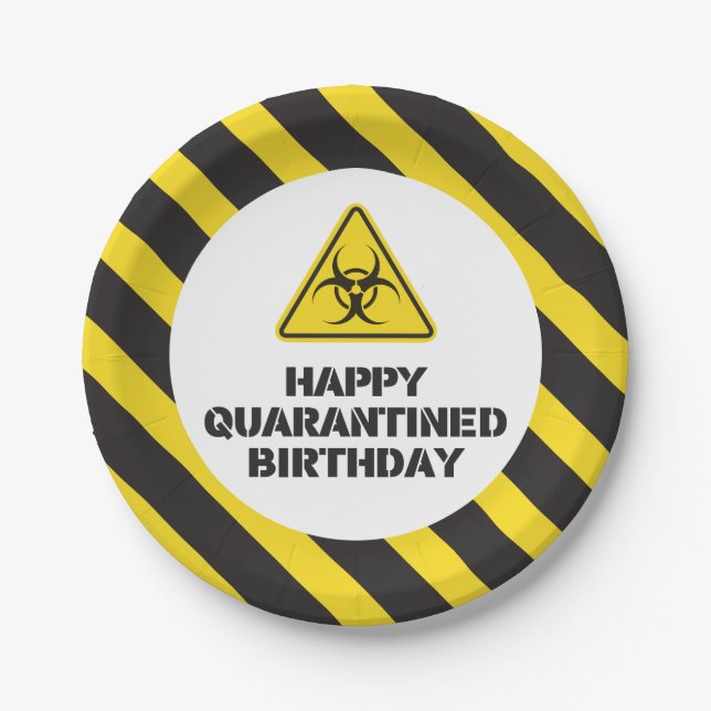 Prato De Papel Quarantine Birthday Plates (Frente)
