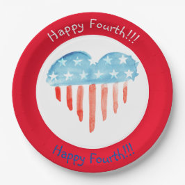 PRATO DE PAPEL QUARTA PLACAS DE PAPEL VERMELHA (INVERSÃO DO CORAÇ