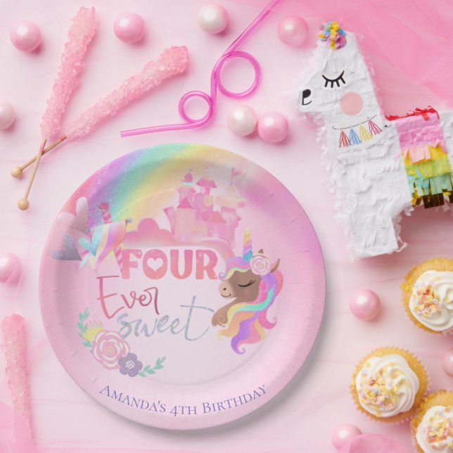 Prato De Papel quatro placas de papel doces (Festa)