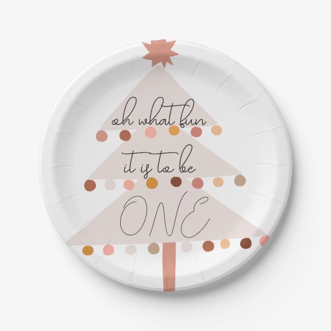 Prato De Papel Que Divertido É Ser Um Boho Natal (Frente)