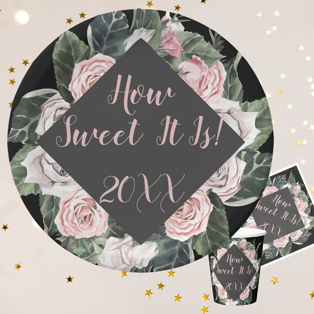 Prato De Papel Que Doce É A Graduação De Rosas Rosa (Criador carregado)