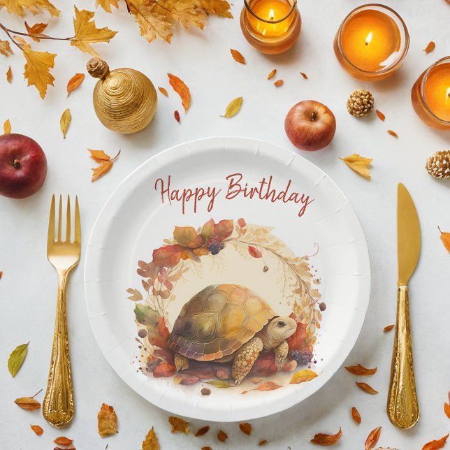 Prato De Papel Queda / Autumn vibes Tortoise - Festa de aniversár (Criador carregado)