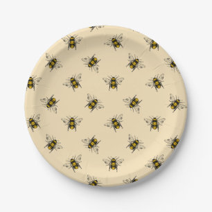 Prato De Papel Queen Bee Pattern