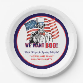 Prato De Papel Queremos Boo Patriótico Festa de Figurino de Hallo