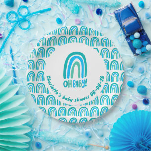 Prato De Papel Querida! Chá Personalizado do Rainbow Boho com Pad
