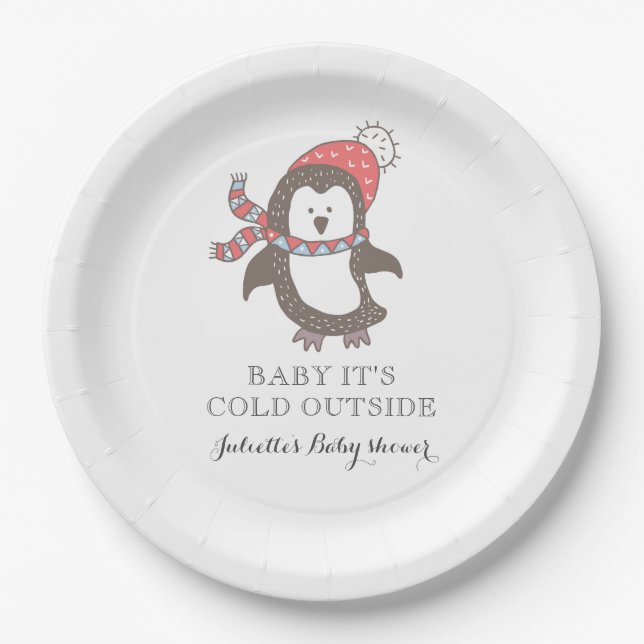 Prato De Papel Querida, é fria fora do Chá de fraldas de papel (Frente)