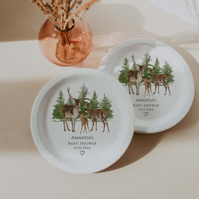 Prato De Papel Querida, é frio fora do Chá de fraldas dos veados (Criador carregado)