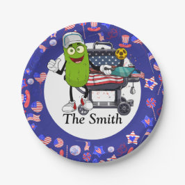 Prato De Papel Quickleball Barbecue 4 de julho Dia da Independênc