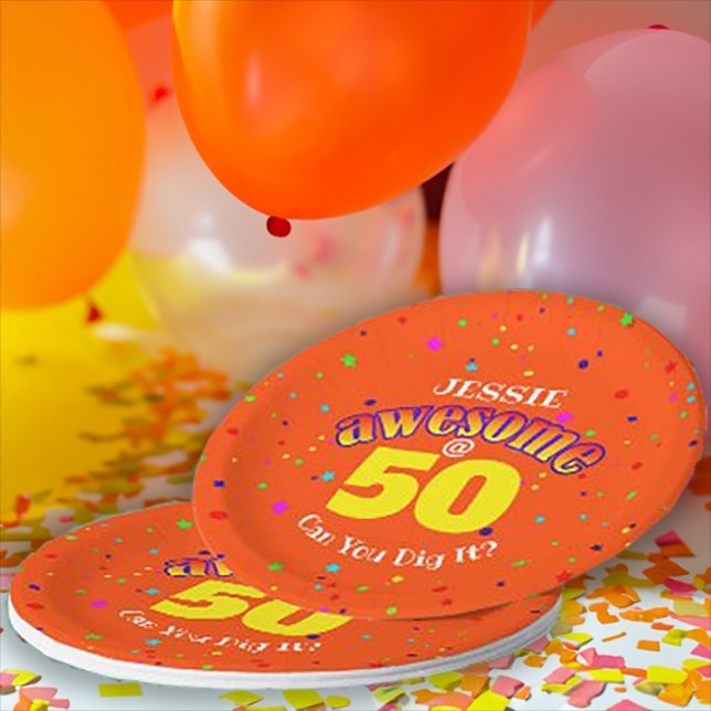 Prato De Papel QUINTA ANIVERSÁRIO DE ESPÉCIE Orange (Criador carregado)