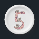 Prato De Papel Quinto Aniversário De Gato Siamês Para Crianças Pa<br><div class="desc">O quinto aniversário do gato siamês. Para cada criança que faz cinco anos. Felinos bonitos para crianças de 5. Os gatos escalam no número cinco com patas de gatos.</div>