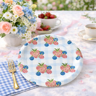 Prato De Papel Quirky Hand Drawn Berry Sweet Baby Shower