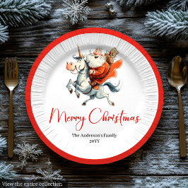 Prato De Papel Quirky Santa Claus Funny Christmas Party Plates