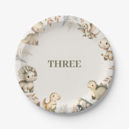 Prato De Papel Raaring Boho Dinossaur Theme Aniversário