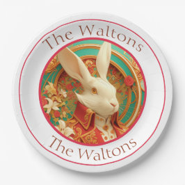 Prato De Papel Rabbit's Royal Dress Code Paper Plate