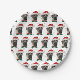 Prato De Papel Raça de Cão Mastim Inglês Natal