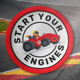 Prato De Papel Race Car Inicie Sua Festa de aniversário de Motore