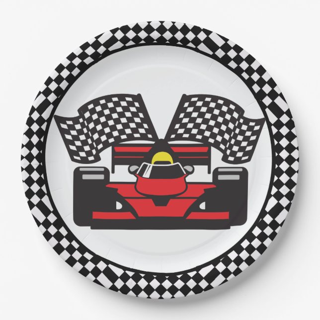 Prato De Papel Race Car - Placa de Design de Papel (Frente)