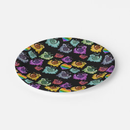 Prato De Papel Rainbow Snails