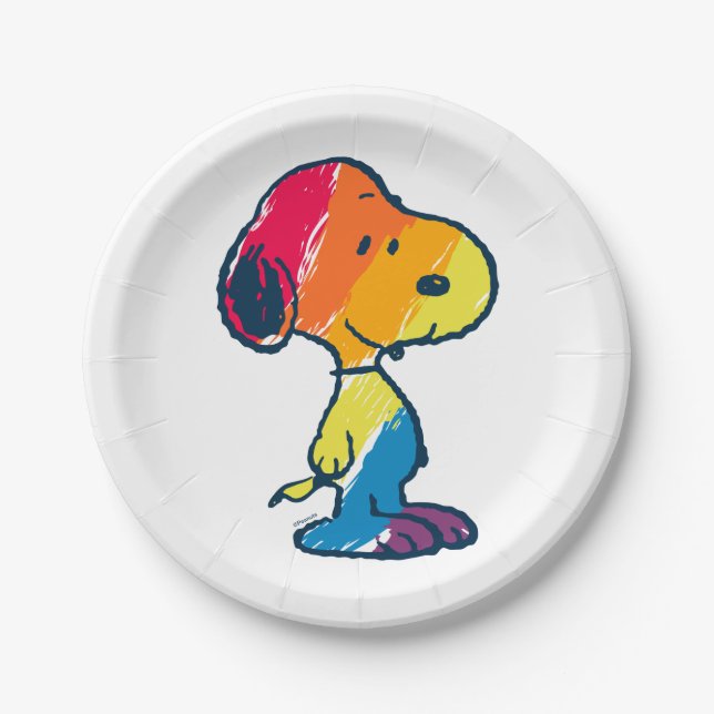 Prato De Papel Rainbow Snoopy (Frente)