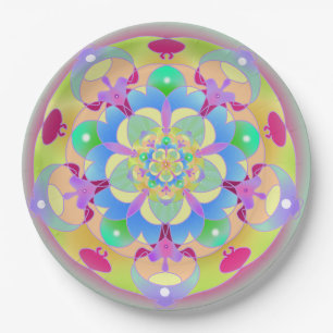 Prato De Papel Rainbow Song Mandala