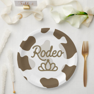 Prato De Papel Rainha do Rodeio Coroa de Tiara Country Western Fe