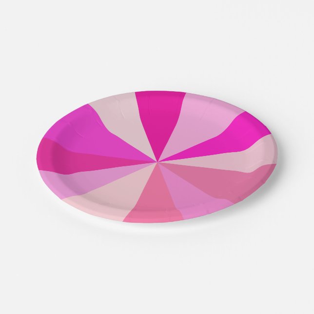 Prato De Papel Raios 60s geométricos Funky modernos do pop art no (Inclinado)