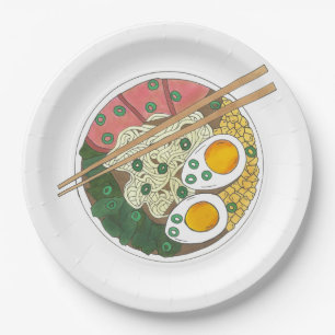 Prato De Papel Ramen Noodles Bowl Restaurante de Comida japonês F