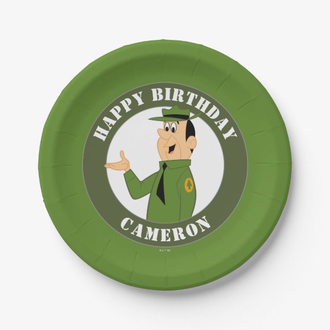 Prato De Papel Ranger Smith Retrato de Jellystone (Frente)