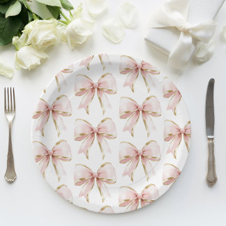 Prato De Papel Rapariga de Chá de fraldas de Padrão de Arco Doura